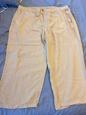 Size XXL- Old Navy linen blend high rise wide leg pants- like new- yellow